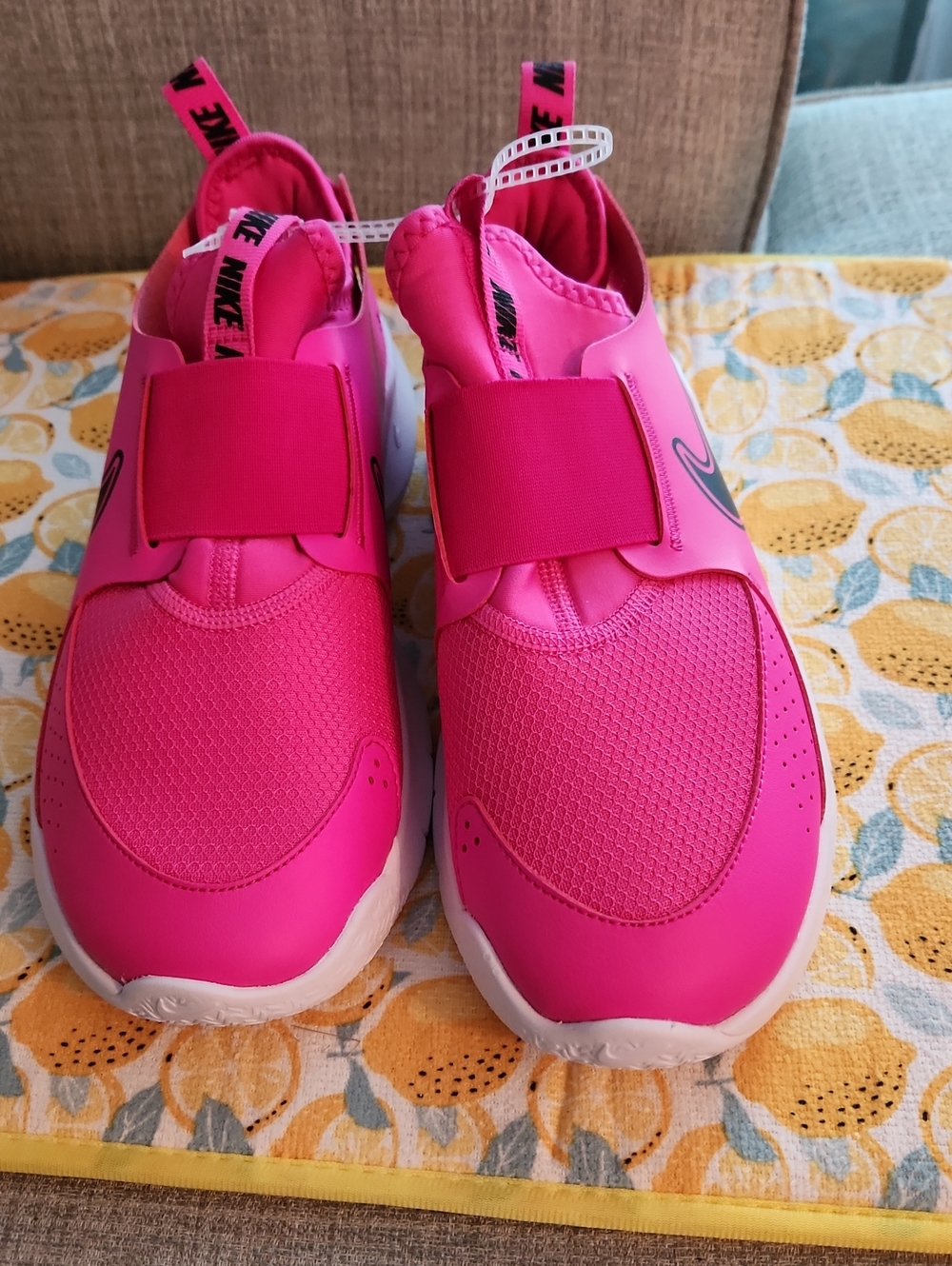 Nike Kids Pink Slip-On Athletic Sneakers with Strap